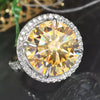 12.30 Ct Champagne Treated Moissanite Solitaire Ring in – RARE Gem 18K Gold Plated 18K Gold Plated