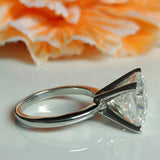 2.60 Ct Cushion Cut Off White Moissanite Solitaire Ring in – Rare 18K Gold Plated Vermeil