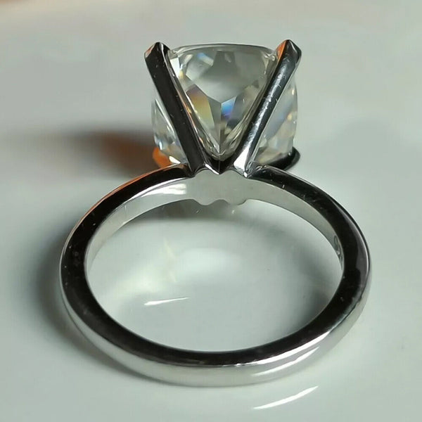 2.60 Ct Cushion Cut Off White Moissanite Solitaire Ring in – Rare 18K Gold Plated V 18K Gold Plated