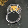 12.30 Ct Champagne Treated Moissanite Solitaire Ring in – RARE Gem 18K Gold Plated 18K Gold Plated