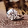 RARE 5.50 Ct Off White Treated Round Moissanite Ring in Certified 18K Gold Plated V 18K Gold Plated