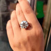 RARE 5.50 Ct Off White Treated Round Moissanite Ring in Certified 18K Gold Plated V 18K Gold Plated