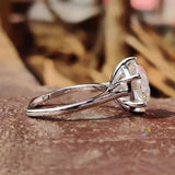 RARE 5.50 Ct Off White Treated Round Moissanite Ring in Certified 18K Gold Plated Vermeil