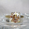 3.45 Ct Champagne Treated Moissanite Solitaire Ring in Certified 18K Gold Plated Ve 18K Gold Plated
