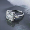 5.50 Ct Off White Moissanite Solitaire Statement Ring in Certified 18K Gold Plated 18K Gold Plated