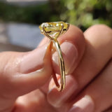 9.30 Ct Champagne Treated Moissanite Solitaire Ring in – RARE Find 18K Gold Plated