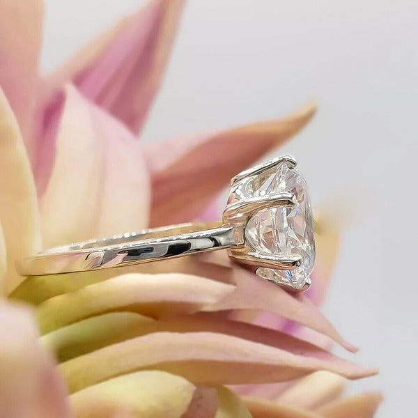 4.85 Ct Oval Cut Off White Moissanite Ring in – Certified Sparkler 18K Gold Plated 18K Gold Plated