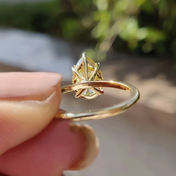 9.30 Ct Champagne Treated Moissanite Solitaire Ring in – RARE Find 18K Gold Plated 18K Gold Plated