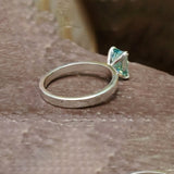 3.70 Ct Radiant Cut Blue Treated Moissanite Solitaire Ring in WOW 18K Gold Plated Vermeil