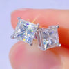4.00 Ct Princess White Moissanite Studs Gold Vermeil – 4th July Festival Pick - GEMHUB