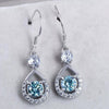 3.20 Ct Blue Moissanite Dangle Earrings Gold Vermeil – 4th July Gift for Her - GEMHUB