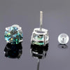 7 ct DEW Blue Moissanite Stud Earrings In Vermeil 925 Silver – Birthday for Women