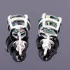7 ct DEW Blue Moissanite Stud Earrings In Vermeil 925 Silver – Birthday for Women