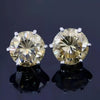 5.50 Ct Champagne Moissanite Stud Earrings Gold Vermeil Certified Brilliant - GEMHUB