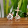3.40 Ct Certified Treated White Moissanite Solitaire Studs Great Shine 18K Gold Pla 18K Gold Plated