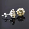 5.50 Ct Champagne Moissanite Stud Earrings Gold Vermeil Certified Brilliant