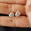3.40 Ct Certified Treated White Moissanite Solitaire Studs Great Shine 18K Gold Pla 18K Gold Plated