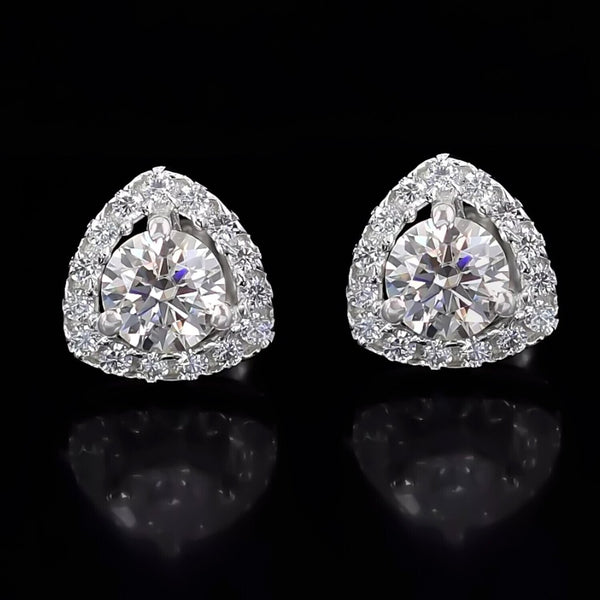 2.80 Ct Certified Treated White Moissanite Solitaire Studs Great Shine 18K Gold Pla 18K Gold Plated