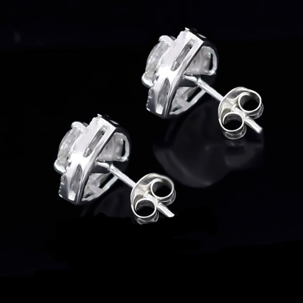 2.80 Ct Certified Treated White Moissanite Solitaire Studs Great Shine 18K Gold Pla 18K Gold Plated
