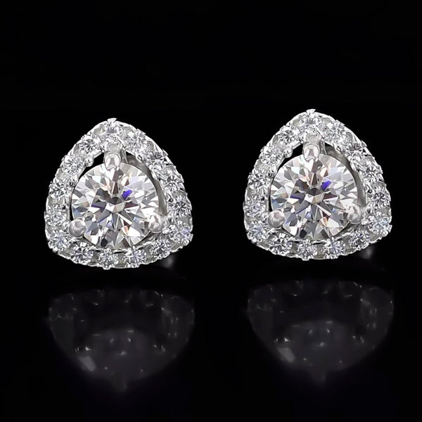2.80 Ct Certified Treated White Moissanite Solitaire Studs Great Shine 18K Gold Pla 18K Gold Plated