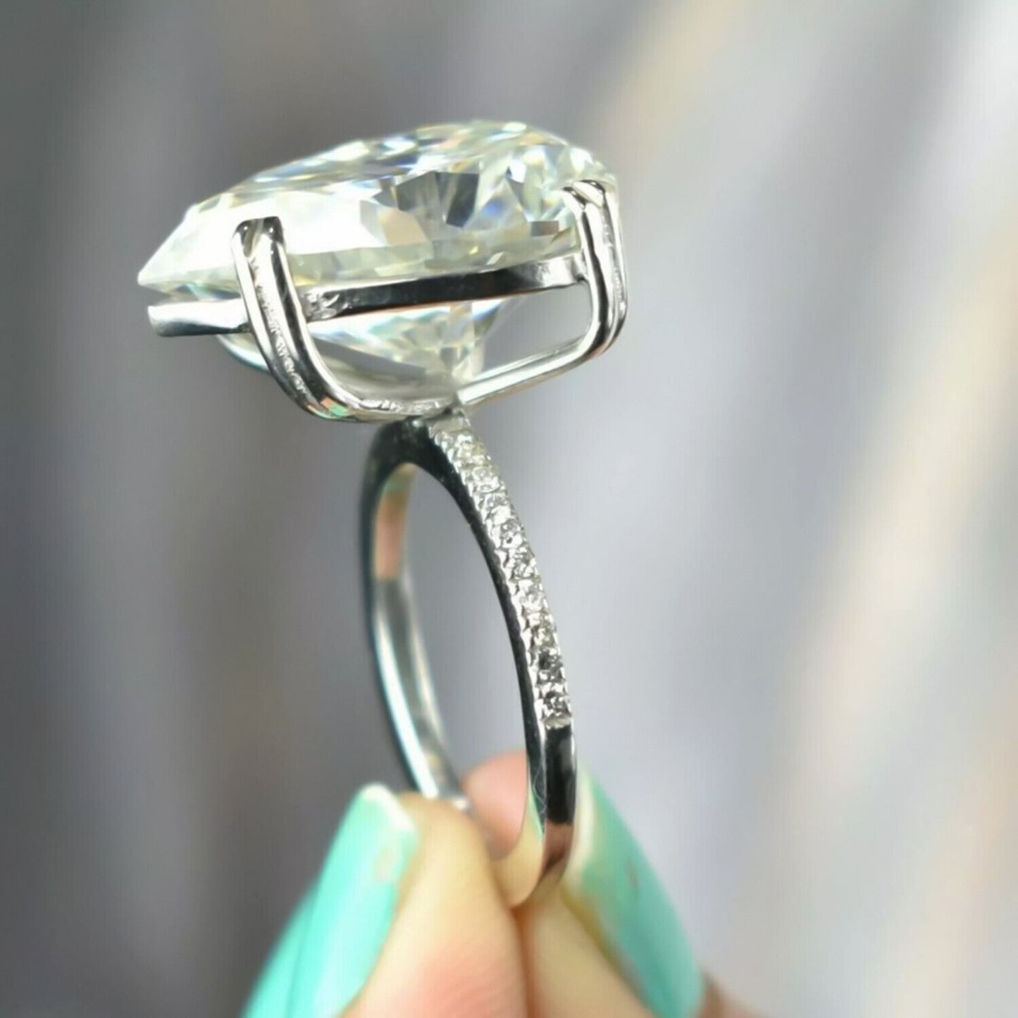 6.25 Ct Off White Moissanite Solitaire Ring in Certified Shine 18K Gold Plated Verm 18K Gold Plated
