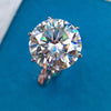 7.35 Ct Off White Moissanite Solitaire Ring Certified Great Luster 18K Gold Plated 18K Gold Plated