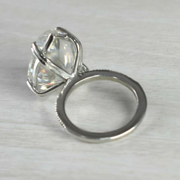 6.25 Ct Off White Moissanite Solitaire Ring in Certified Shine 18K Gold Plated Verm 18K Gold Plated