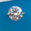 7.35 Ct Off White Moissanite Solitaire Ring Certified Great Luster 18K Gold Plated 18K Gold Plated