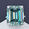 16.40 Ct Blue Moissanite Solitaire Ring in Certified Big Statement 18K Gold Plated 18K Gold Plated