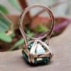 35.20 Ct Emerald Cut Blue Moissanite Ring in Solitaire Certified 18K Gold Plated Ve 18K Gold Plated
