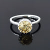 4.25 Ct Round Champagne Moissanite Ring in Certified Sparkle 18K Gold Plated Vermei 18K Gold Plated