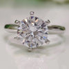 2.55 Ct Off White Round Moissanite Ring in Certified Engagement 18K Gold Plated Ver 18K Gold Plated