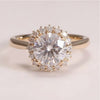 2.55 Ct Certified Round Cut F VS1 CVD White Moissanite Ring In 18K Gold Plated Verm 18K Gold Plated