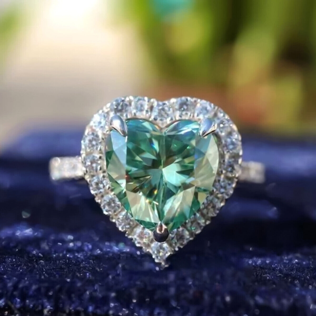 11.20 Ct Certified Heart Cut Blue Moissanite Solitaire Ring In 18K Gold Plated Verm 18K Gold Plated