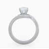 3.20 Ct Certified Round Cut White Moissanite Ring In For Engagement 18K Gold Plated