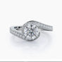 3.20 ct DEW Certified Round Cut White Moissanite Ring In For Engagement 18K Gold Plated