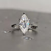16.50 Ct EGL Certified Marquise Cut White Moissanite Ring 18K Gold Plated