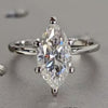 16.50 Ct EGL Certified Marquise Cut White Moissanite Ring 18K Gold Plated