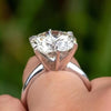 5.20 Ct Certified Round Cut F VS1 Moissanite Ring For Gift 18K Gold Plated