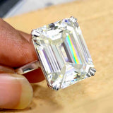 9.00 Ct White Moissanite Emerald Cut Solitaire Ring For Wife 18K Gold Plated Vermeil