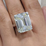 9.00 Ct White Moissanite Emerald Cut Solitaire Ring For Wife 18K Gold Plated Vermeil