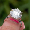 5.20 Ct Certified Round Cut F VS1 Moissanite Ring For Gift 18K Gold Plated