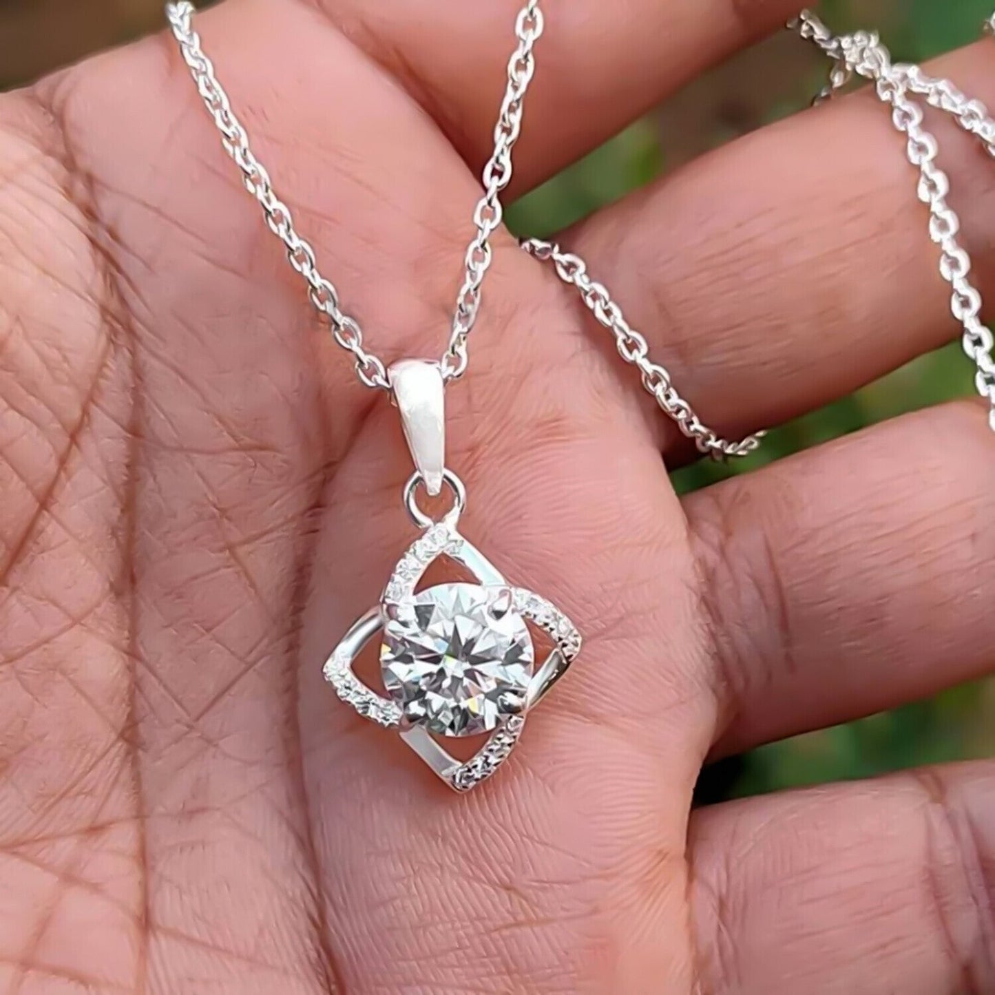 3.70 Ct F VS1 White Moissanite Pendant in – Elegant Anniversary Gift 18K Gold Plate 18K Gold Plated