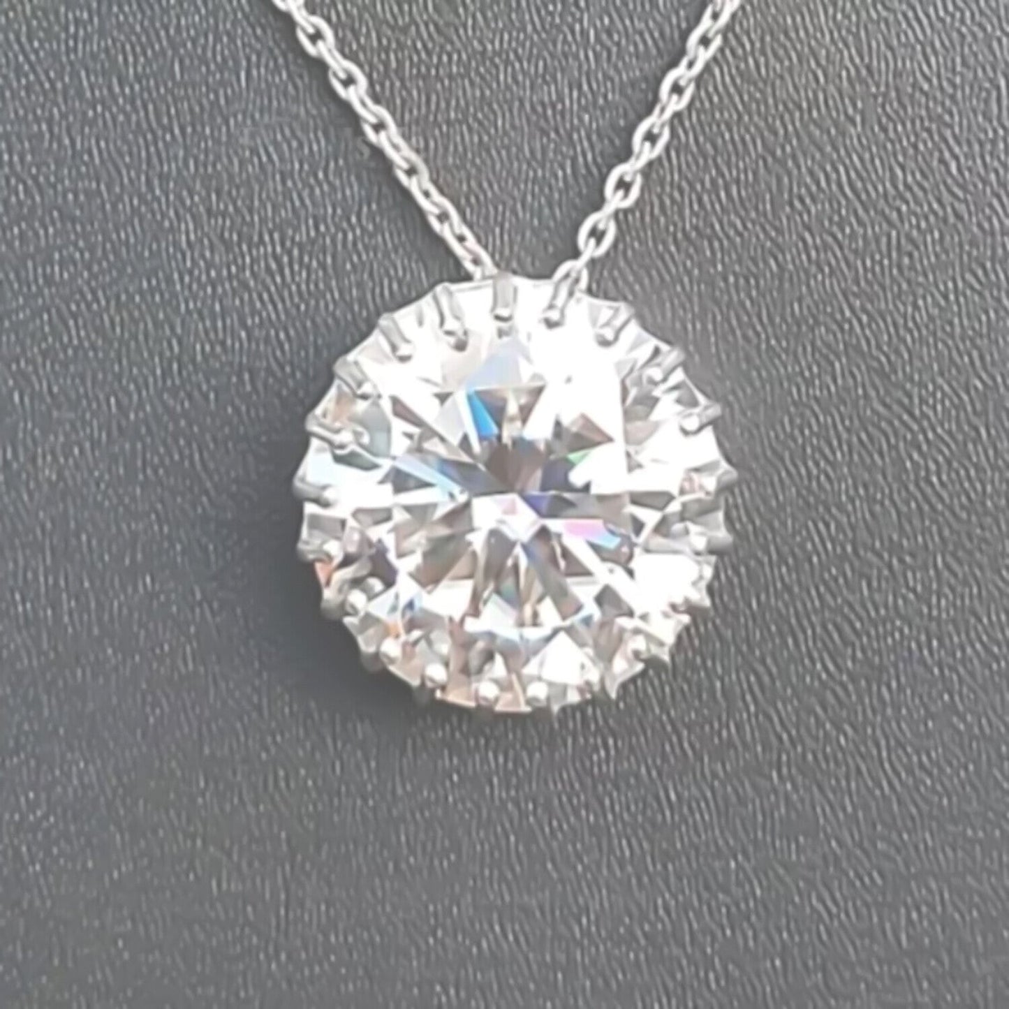 16 Ct Certified F VS1 Moissanite Pendant in Gold Vermeil –Jewellery for Women - GEMHUB