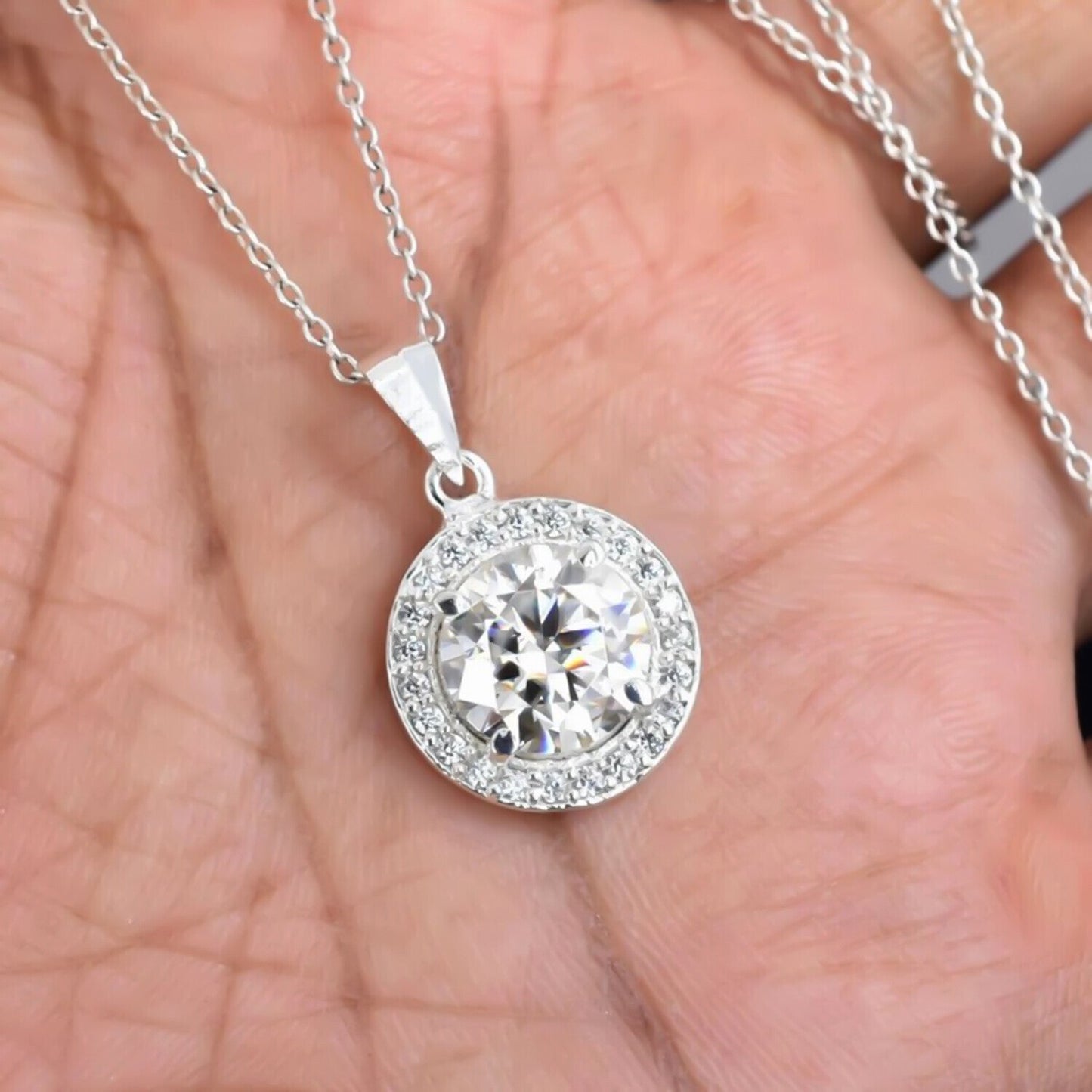 4.50 Ct Certified F VS1 White Moissanite Pendant in Gold Vermeil Labor Day Gift - GEMHUB