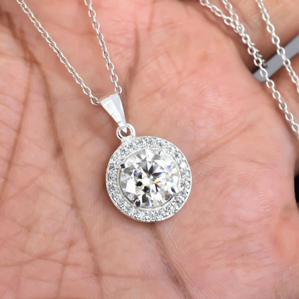 4.50 Ct Certified F VS1 White Moissanite Pendant in Gold Vermeil Labor Day Gift - GEMHUB