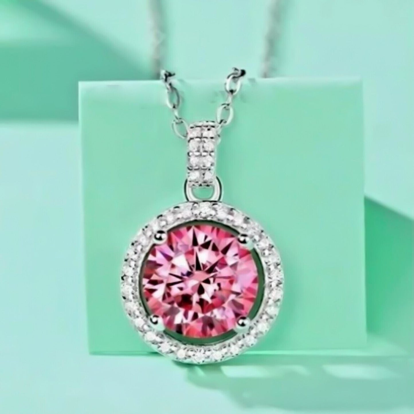 2.50Ct Certified Pink Moissanite Pendant in Gold Vermeil Gift for Birthday - GEMHUB