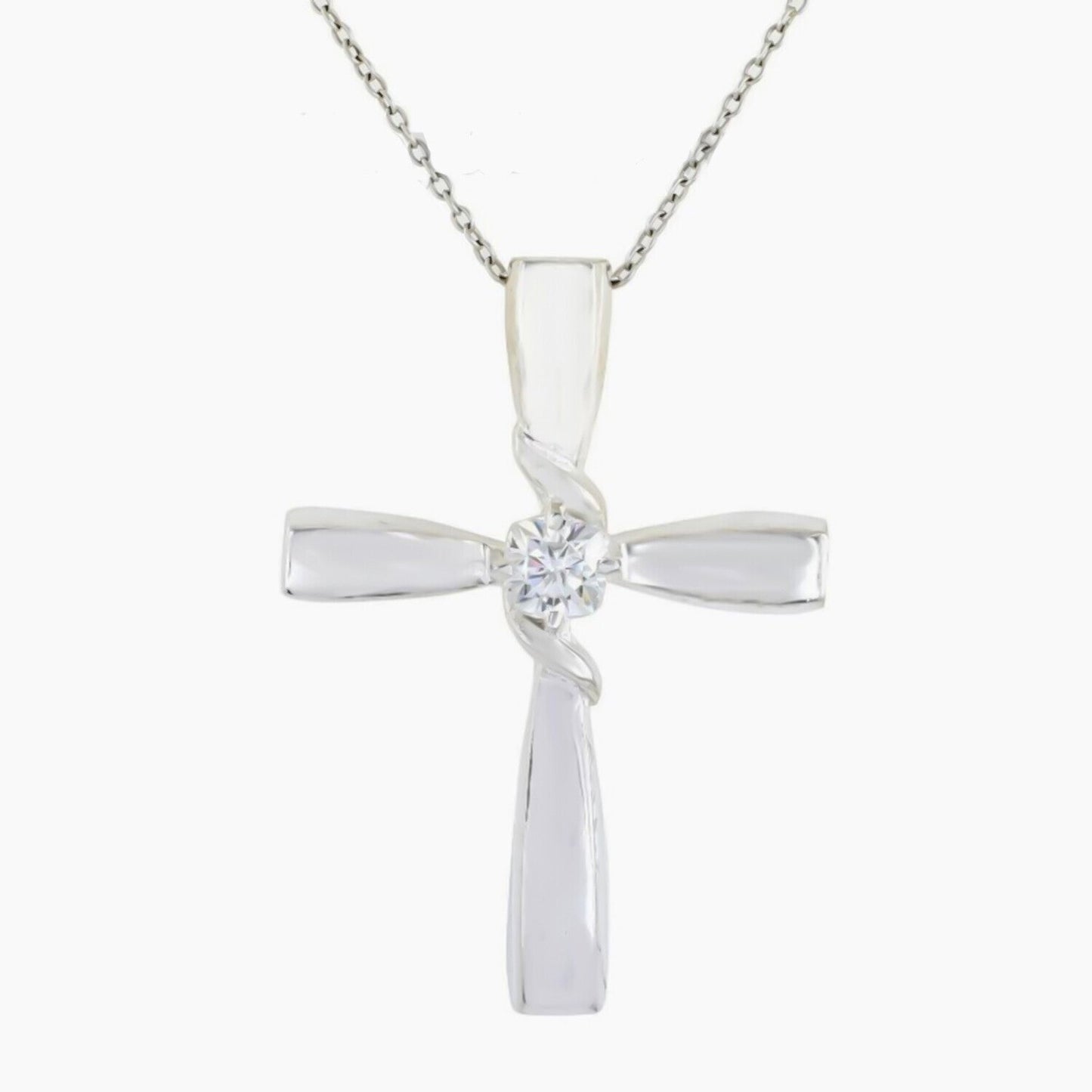 1.80 Ct F VS1 White Moissanite Cross Pendant in – Religious Gift Idea 18K Gold Plat 18K Gold Plated