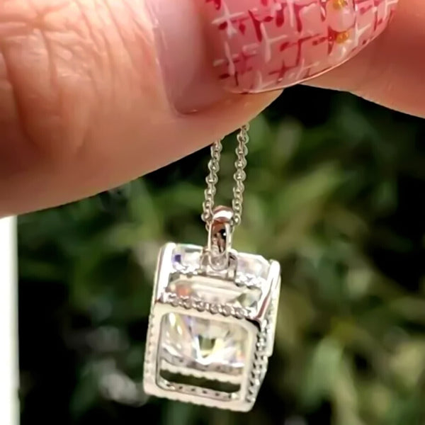 7.30 Ct White Moissanite Pendant in Gold Vermeil – Perfect Birthday Surprise - GEMHUB