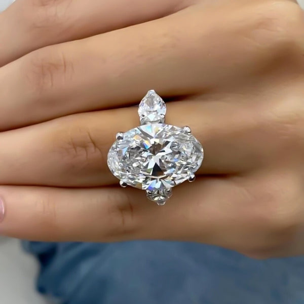5.90 Ct Certified White Moissanite Solitaire Ring – Anniversary Gift for Women 18K 18K Gold Plated